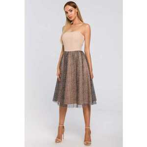 Rochie corset cu tul animal print - imagine