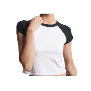 Tricou dama Vintage Baseball - bumbac - alb/negru - XL imagine