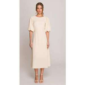 Rochie cu maneci bufante - Alb imagine