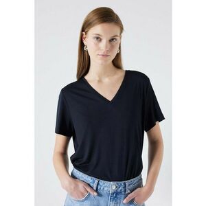Tricou din amestec de modal cu decolteu in V imagine