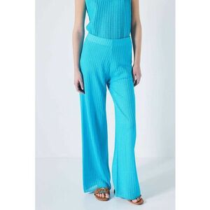 Pantaloni texturati cu croiala ampla imagine