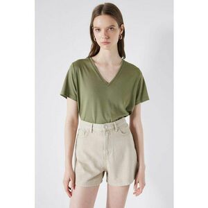 Tricou din amestec de modal cu decolteu in V imagine