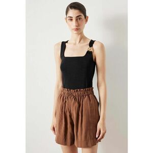 Pantaloni scurti din lyocell cu talie inalta imagine