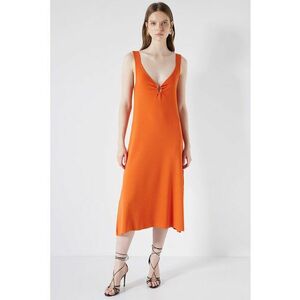 Rochie midi cu decolteu in V imagine