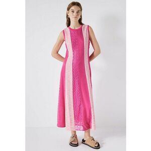 Rochie lunga cu croiala dreapta si model in dungi imagine