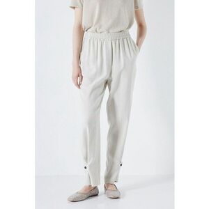 Pantaloni din amestec de lyocell cu talie elastica imagine