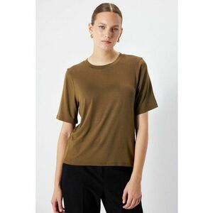 Tricou cu decolteu la baza gatului si model uni imagine