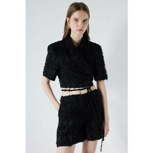 Bluza crop cu prindere cu snururi imagine
