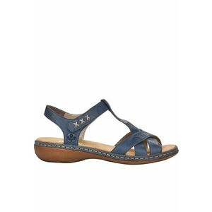 Sandale de dama Rieker din piele albastra velcro 65919-12 imagine