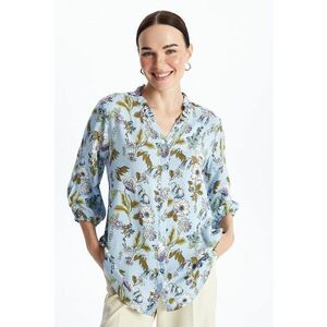 Camasa cu decolteu in V si model floral imagine