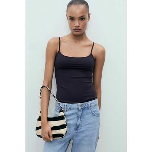 Top elastic cu bretele inguste imagine