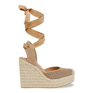 Sandale cu model uni si talpa demi-wedge imagine