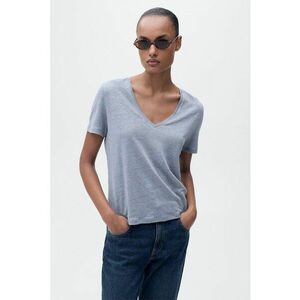 Tricou lejer de in cu decolteu in V imagine
