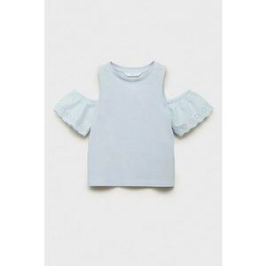 Tricou cu decupaje pe umeri si broderie imagine