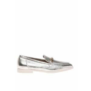 Mocasini de piele cu logo metalic imagine
