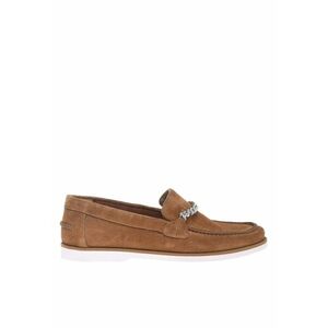 Pantofi loafer de piele intoarsa cu detaliu metalic imagine