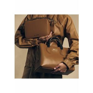 Geanta crossbody de piele cu doua compartimente imagine