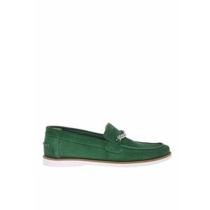 Pantofi loafer de piele intoarsa cu detaliu metalic imagine