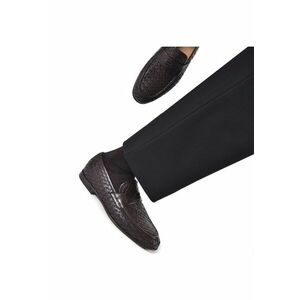 Pantofi loafer din piele cu aspect tesut imagine