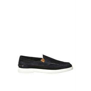Pantofi loafer din piele intoarsa cu perforatii imagine