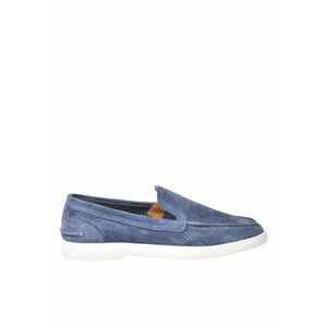 Pantofi loafer din piele intoarsa cu perforatii imagine