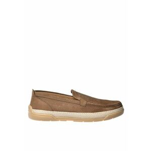 Mocasini din piele nabuc cu design perforat imagine