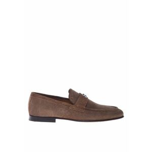 Pantofi loafer din piele intoarsa cu design perforat imagine