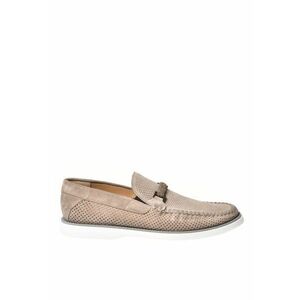 Pantofi loafer din piele intoarsa cu perforatii imagine