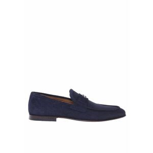 Pantofi loafer din piele intoarsa cu design perforat imagine
