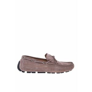 Mocasini din piele intoarsa cu design perforat imagine