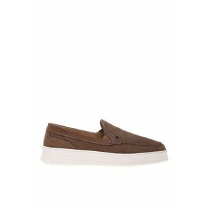 Pantofi slip-on din piele nabuc cu design perforat imagine