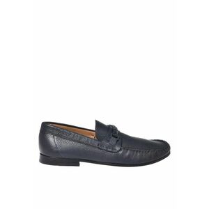 Pantofi loafer din piele cu varf rotund si model uni imagine