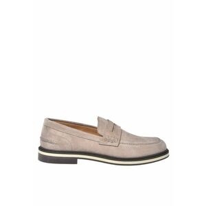 Pantofi loafer din piele intoarsa cu model uni imagine