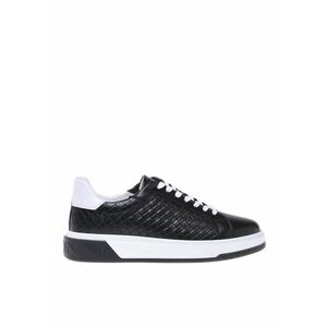 Pantofi sport de piele cu aspect tesut imagine