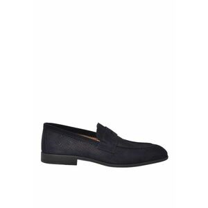 Pantofi loafer din piele intoarsa cu aspect perforat imagine