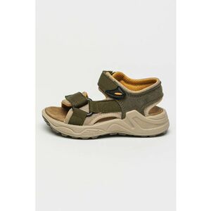 Sandale din piele intoarsa cu talpa plata si velcro imagine