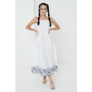 Rochie de bumbac cu broderie florala imagine