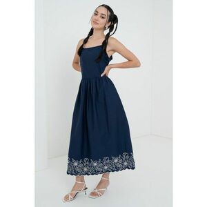 Rochie de bumbac cu broderie florala imagine