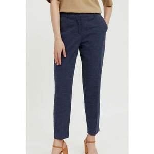 Pantaloni cu croiala conica si model cu dungi discrete imagine
