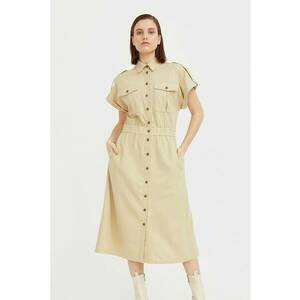 Rochie midi din amestec de in imagine