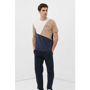 Tricou din bumbac cu model colorblock imagine