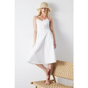 Rochie evazata de bumbac fara maneci imagine