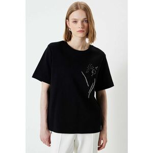 Tricou supradimensionat cu decolteu la baza gatului imagine