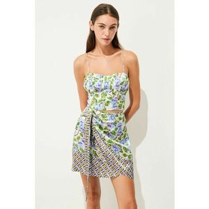 Top crop cu imprimeu floral imagine
