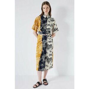 Fusta midi cu model colorblock imagine