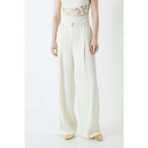 Pantaloni cu croiala ampla si curea skinny imagine