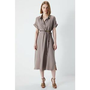 Rochie midi evazata cu catarama imagine