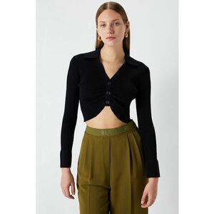Bluza crop cu guler ascutit imagine
