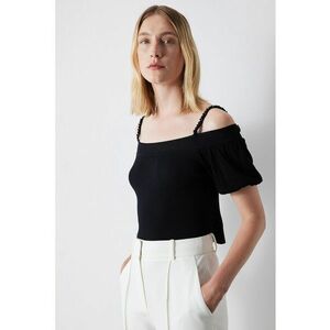 Bluza cu decupaje pe umeri si aplicatii cu strasuri imagine