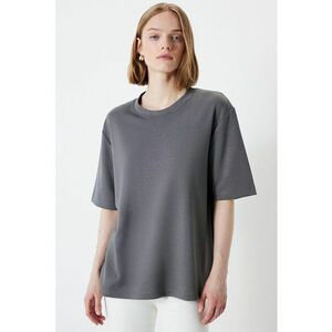 Tricou supradimensionat cu decolteu la baza gatului imagine